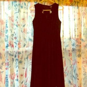 Women's Black Eyelet Fit-&-flare Dress